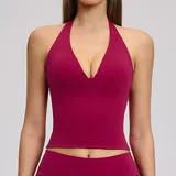 TT4201-3 · Raspberry Red Raspberry Red Women's Sleeveless Tank Top V Neck Backless Cutout