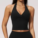 TT4208-2 · Jet Black Jet Black Women's Slimming Yoga Supportive Bra Deep V Backless