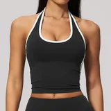 TT4506-4 · Jet Black Jet Black Women's Supportive Bra Halter Neck Backless Tank Fitted