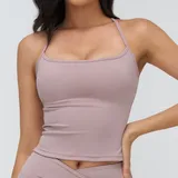 TT4518-4 · Smoky Purple Smoky Purple Women's Fitted Fitness Supportive Sports Bra Backless Tank