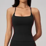 Black Red Clash Yoga Women's Sleeveless Tank Top Quick Dry Breathable