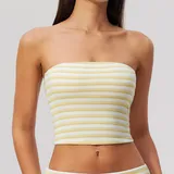 Mustard White Backless Yoga Women's Sleeveless Tank Top Slimming Fitted