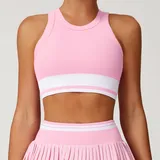 Light Pink Women's Seamless Sleeveless Workout Tank Top Backless Fitted
