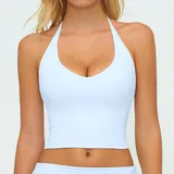 TT5529-4 · Azure Blue Azure Blue Running Women's Supportive Bra V Neck Tank Brushed