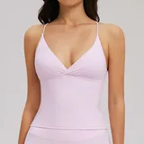 Falling Blossom Pink Sleeveless Tank Top Running Yoga Backless Brushed Cutout