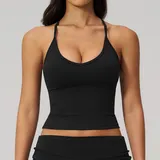 TT5558-2 · Jet Black Jet Black Women's Sleeveless Workout Tank Top Fitness Yoga Backless