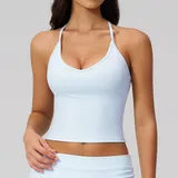 TT5558-4 · Azure Blue Azure Blue Women's Sleeveless Workout Tank Top Fitness Yoga Backless