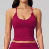 Raspberry Red Women's Sleeveless Workout Tank Top Fitness Yoga Backless