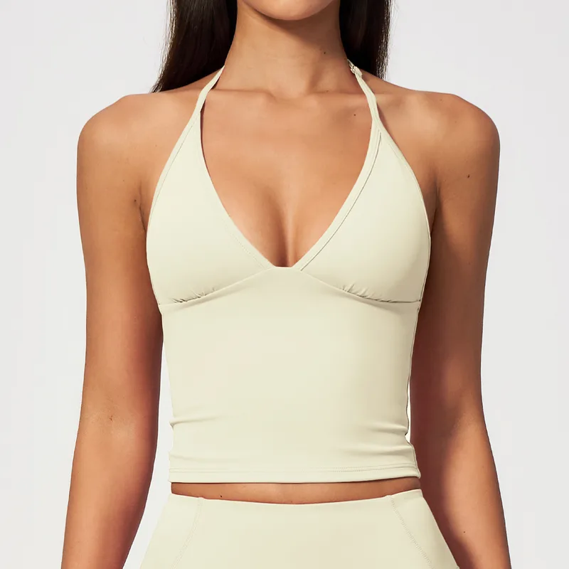 Women's Yoga Sleeveless Tank Top Deep V Backless