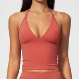 Apple Red Women's Yoga Sleeveless Tank Top Deep V Backless
