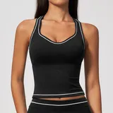 TT7028-2 · Jet Black Jet Black Women's Sleeveless Workout Tank Top Brushed Running Backless