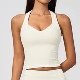 Oat Apricot Women's Sleeveless Workout Tank Top Brushed Running Backless