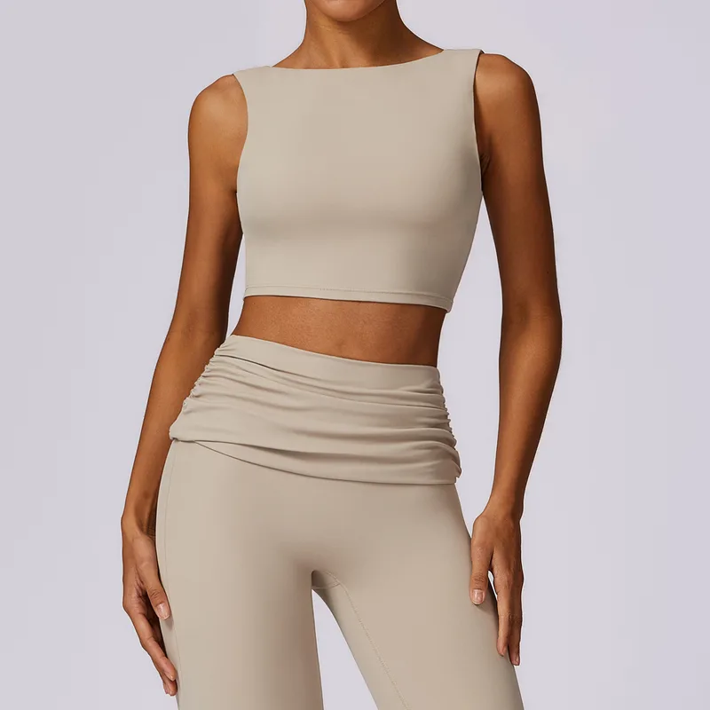 Women's Supportive Yoga Supportive Bra Backless Tank Fitted