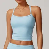 TT8519-3 · Sky Blue Sky Blue Brushed Running Women's Sleeveless Workout Tank Top Backless
