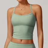 TT8519-5 · Basil Green Basil Green Brushed Running Women's Sleeveless Workout Tank Top Backless