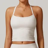 Pearl Grey Brushed Running Women's Sleeveless Workout Tank Top Backless