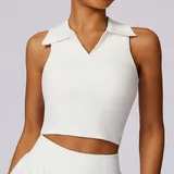 TT8600-2 · Swan White Swan White Women's Tennis Sleeveless Tank Top Bare Feel Fitted