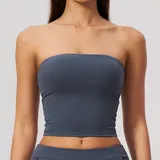 Navy Blue Women's Backless Yoga Supportive Sports Bra Quick Dry