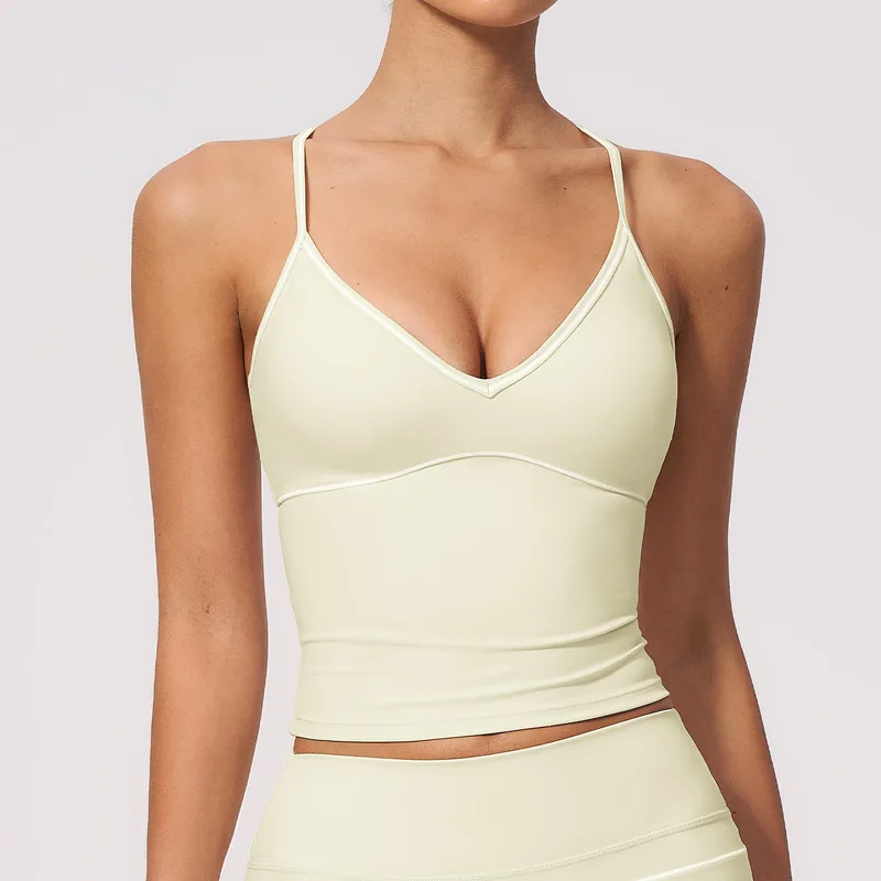 Women's Brushed Sleeveless Tank Top V Neck Backless