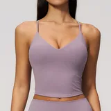Lilac Women's Sleeveless Tank Top Brushed Yoga Cross Back