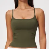 Pine Green Women's Pilates Sleeveless Workout Tank Top Brushed Fitted