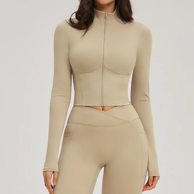Running Women's Stand Collar Jacket Bare Feel Fitted