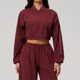 Cherry Red Women's Yoga Stand Collar Jacket UV Protection Cooling