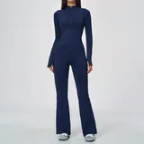 WJ5112-4 · Ink Blue Ink Blue Women's Lightweight Fitness Flared Yoga Workout Pants Seamless