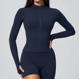 WJ6116-10 · Deep Well Blue Deep Well Blue Women's Running Zip Up Jacket Long Sleeve Breathable