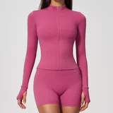 WJ6116-11 · Strawberry Pink Strawberry Pink Women's Running Zip Up Jacket Long Sleeve Breathable
