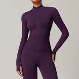WJ7755-4 · Plum Purple Plum Purple Seamless Women's Stand Collar Jacket Thermal Windproof Fitted