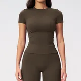 WJ8455-2 · Espresso Black Espresso Black Women's Running Performance Workout Active Jacket Short Sleeve