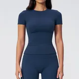 Badge Blue Women's Running Performance Workout Active Jacket Short Sleeve