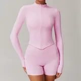 Sakra Pink Women's Running Zip Up Jacket Long Sleeve Fitted
