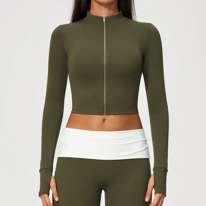 Women's Running Stand Collar Jacket Long Sleeve Breathable