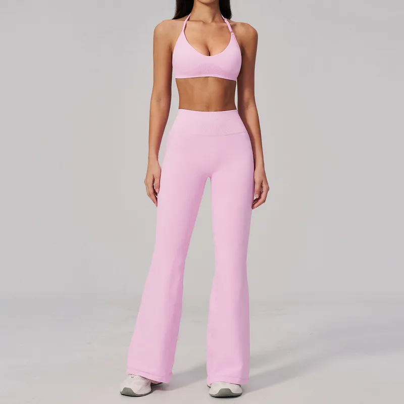Women's Seamless Fitness Yoga Activewear Set Backless Fitted
