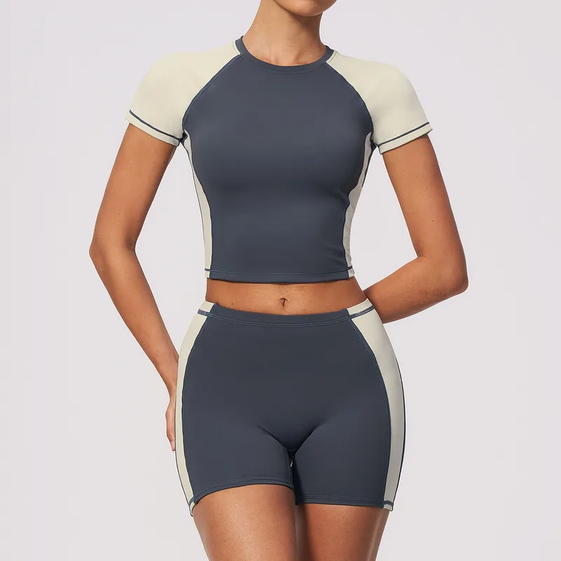 Women's Pilates Fitness Yoga Activewear Set Color Block