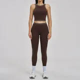 WS3562-3 · Espresso Black Espresso Black Women's Fitted Running Yoga Activewear Set Bare Feel