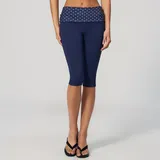 WS4549-5 · Dark Blue White Dot Dark Blue White Dot Women's Brushed Running Yoga Workout Shorts Capri Length