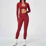 Frost Red Women's Training Yoga Activewear Set 3 Piece Fitted