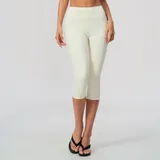 Cream White Women's Running Yoga Workout Shorts Brushed Slimming Fitted