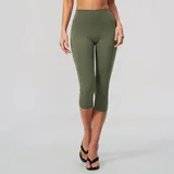 Forest Green Women's Running Yoga Workout Shorts Brushed Slimming Fitted