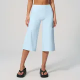 WS5555-4 · Azure Blue Azure Blue Women's Brushed Yoga Workout Shorts High Waist Relaxed