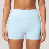 Azure Blue Women's Running Yoga Shorts Brushed Bare Feel Fitted