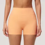 Warm Orange Women's Running Yoga Shorts Brushed Bare Feel Fitted