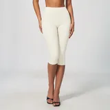 WS7028-1 · Oat Apricot Oat Apricot Women's Fitted Running Yoga Shorts Capri Length Brushed