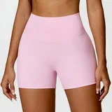 WS8518-1 · Sakra Pink Sakra Pink Women's Brushed Fitted Yoga Workout Shorts High Waist
