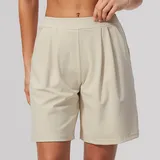 WS8793-3 · Oat Apricot Oat Apricot Women's Brushed Running Performance Workout Shorts Mid Length