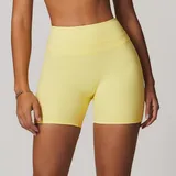 Goose Yellow Women's Stretch Running Yoga Workout Shorts Brushed Fitted