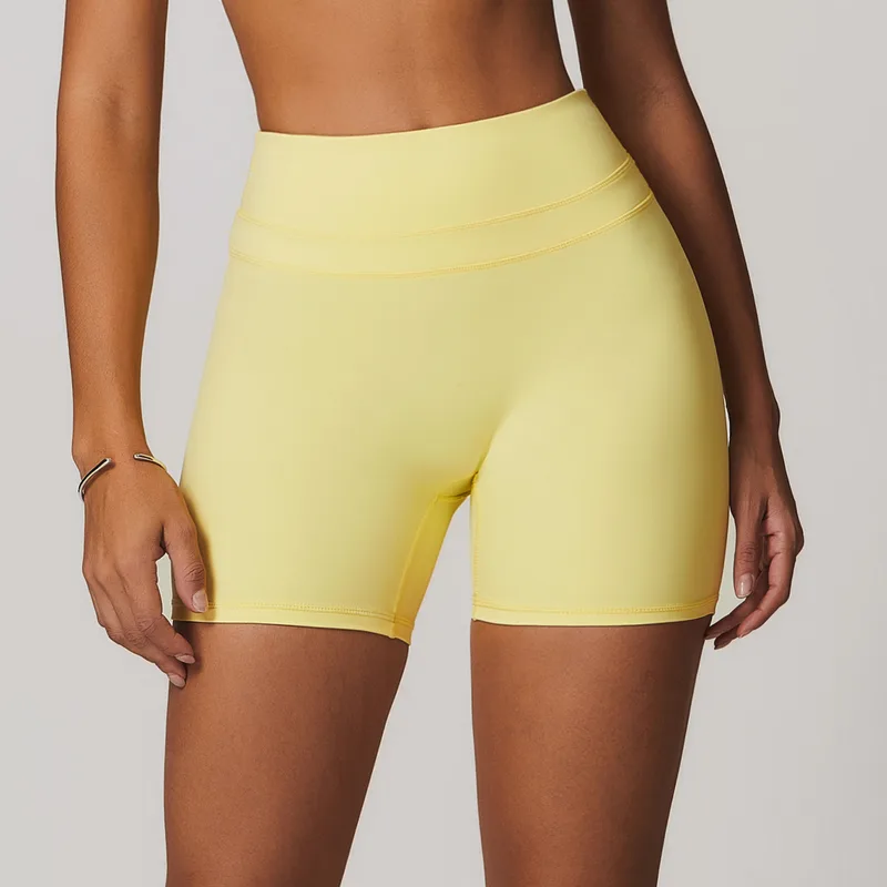 Women's Stretch Running Yoga Workout Shorts Brushed Fitted